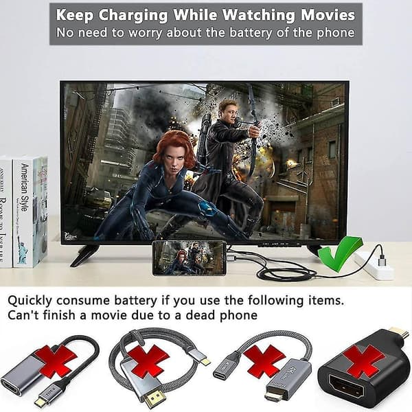 HDMI til USB-C-kabel med MHL-kompatibilitet til 4K HD-videokonvertering