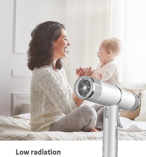 Kraftfull jonisk hårtork 1300w kompatibel med hemsalong White