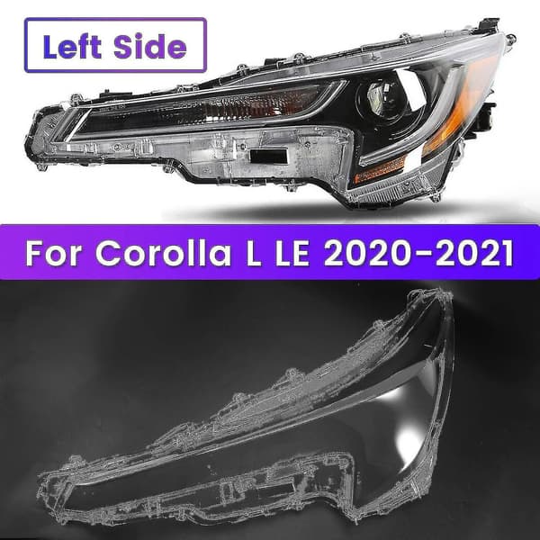 Frontlyktdeksel for Corolla L Le 2020-2021, venstre side, erstatning av skyggeskall