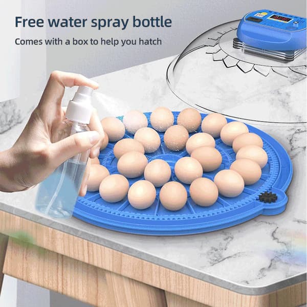 Egginkubator for ruging av egg med doble eggbrett, automatisk eggvending og vanntilførsel, egglyser, gårdsfjærfe egginkubatorer for ruging