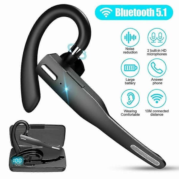 Trucker Trådløs Bluetooth 51 Ørestykke Headset Dobbelt Mikrofon Øreprop Støjreducerende