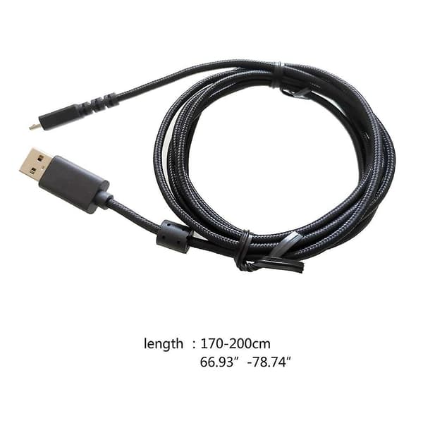 USB-musladdningskabel med nylonflätad lina, adapter kompatibel med Logitech G502 Lightspeed