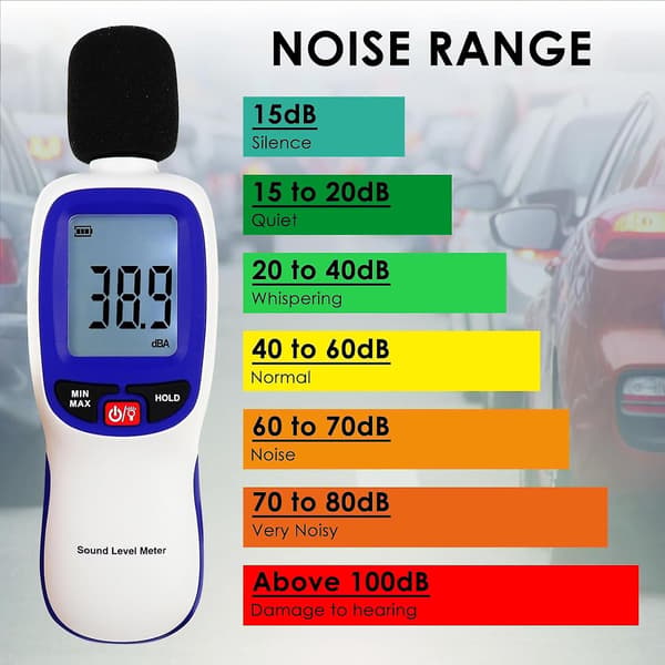 Digital lydniveaumåler med Bluetooth-datalogning 30dB-130dB