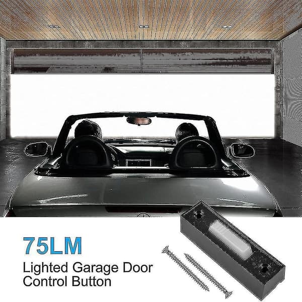 2 stk. Universal Garageportåbnerkontakt 41a4166 Belyst Vægmonteret Trykknap Sort Finish