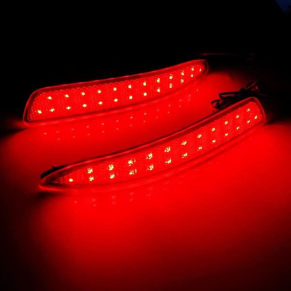 2 stk. rød linse LED bakre støtfangerreflektor kompatibel med BMW X5 E70 2006-2013 Red