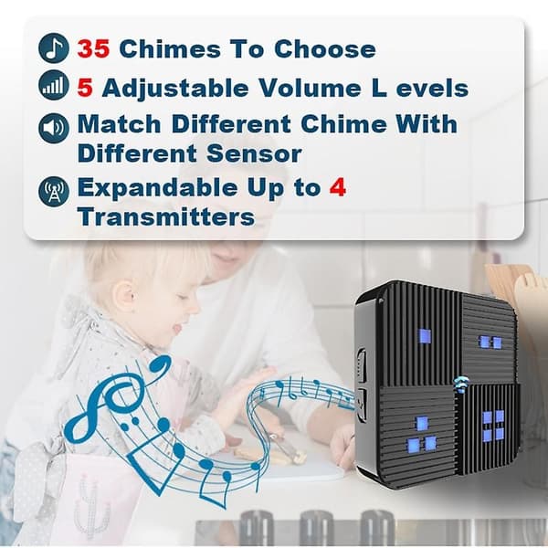 Uppfartslarm - 800m lång räckvidd, trådlöst, väderbeständigt, rörelsesensor 1 receiver onlyUK Plug