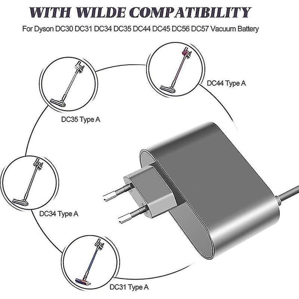 16.75V/24.35V Laddare - Kompatibel med Dyson DC30/DC31/DC34/DC35/DC44/DC45/DC56/DC57 Dammsugarbatteri