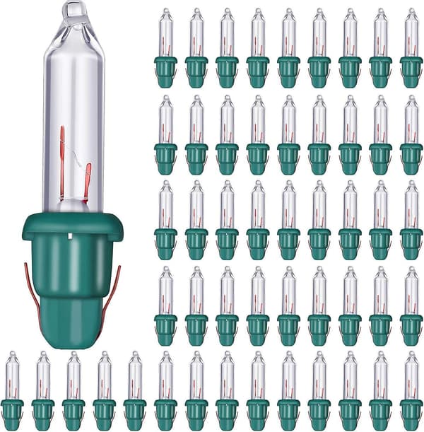 Mini glødepærer kompatible med jul, 2,5V, 0,17A, 0,425W, glaslys med base Clear