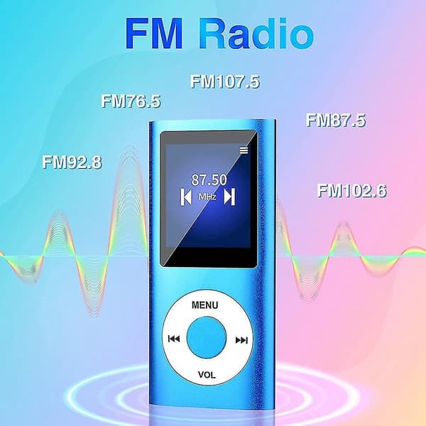 MP3-spiller Bluetooth 5.0 32 GB TF-kort FM Blue
