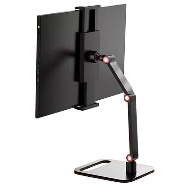 Bærbar skærmholder tabletstativ justerbar klemme Black