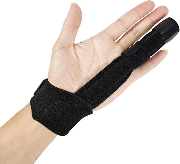 F trigger Finger Splint med justerbart aluminiumfingerstöd för brutna fingrar