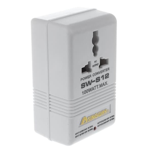 100w 110v/120v til 220v/240v Spenningsomformer Reise Hvit