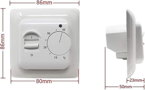 Manuell gulvvarmetermostat 220V EU-plugg, 16A elektrisk kontroller med gulvsensorprobe