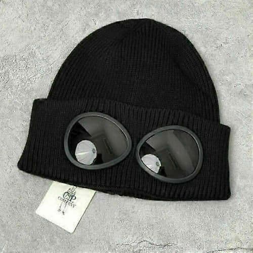 Vinter Solglasögon Mössa CP Stickad Mössa Män Tonåringar Ullmössor Punk Mössa Black