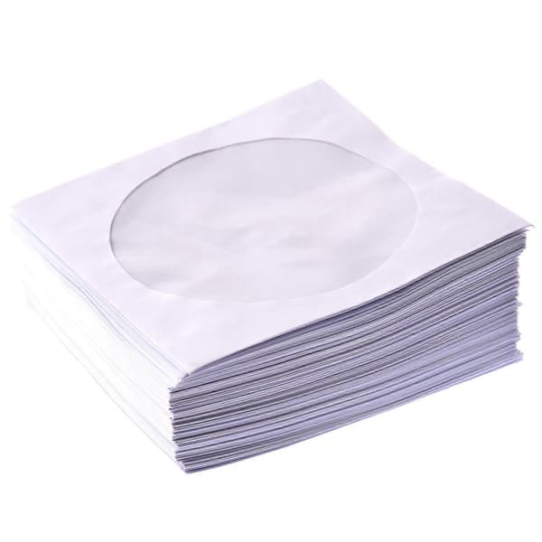 100-pack CD-fodral med fönster och flik White