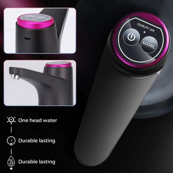 USB Vattendispenserpump med bas, elektrisk bärbar automatisk vattenpump kompatibel med flaska