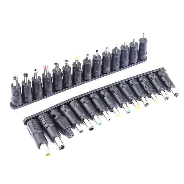 56 stk/sæt Universalstik 56 stk DC Strøm 5.5x2.1mm DC Hoved Jack Oplader Til Stik Strømadapter Til N Svart