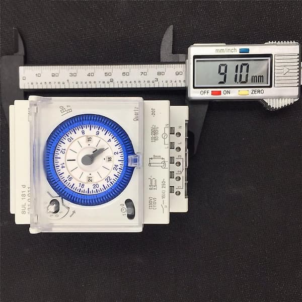 Analog mekanisk timer-kontakt 110v-220v 24 timer dagligt programmerbar 15 min indstillingstidskontakt relæ white