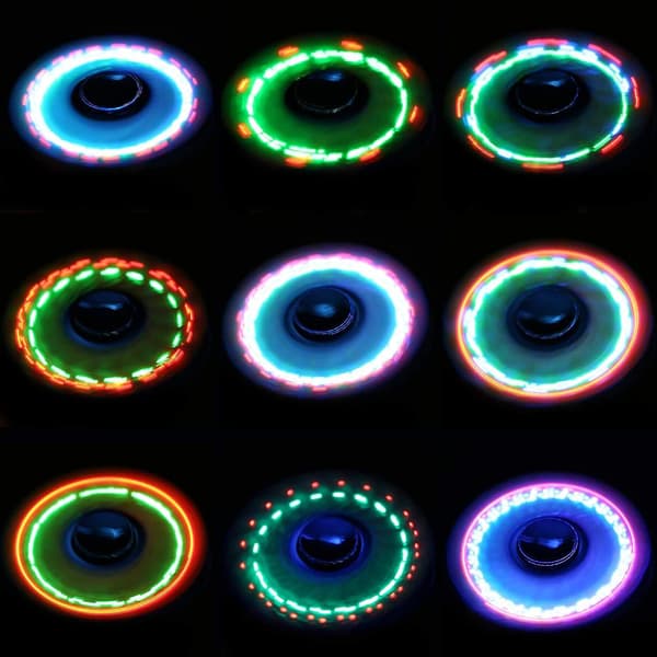 Fidget Spinners 6-pak, LED-lysende klare Fidget-legetøj, ADHD Angstlegetøj Stressreducerende Spin Kompatibel med børn (6-pak)