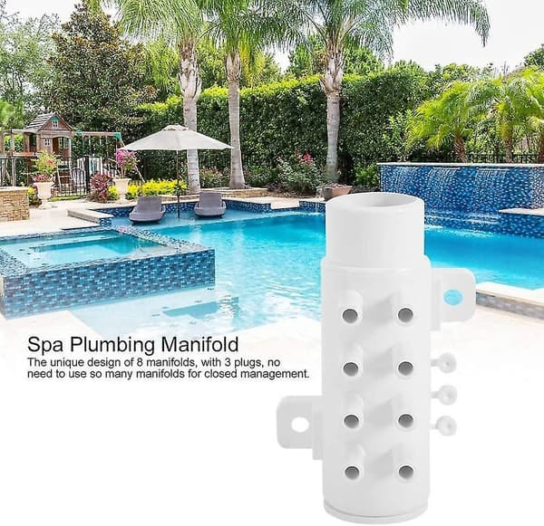 VVS-fördelare, Spa Bubbelbad PVC Vattenrör 8-ports Bypass-kopplingar