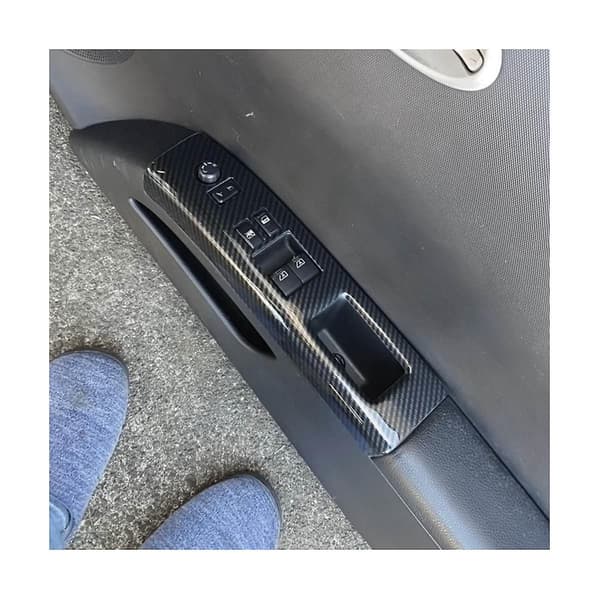 AT RHD Center Console Gear Panel Window Lift Cover Set Kompatibel med 350Z Z33, ABS Kolfiber Carbon Fiber Pattern