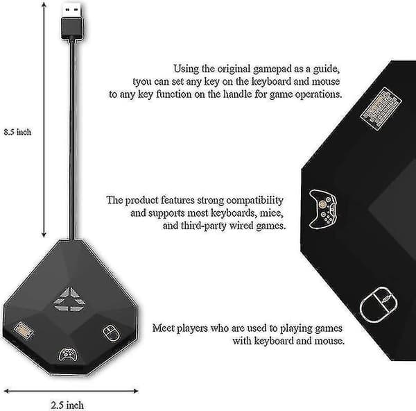 Tastatur- og museadapter kompatibel med Nintendo Switch, PS4, PS3, Xbox One, Xbox 360-konverter