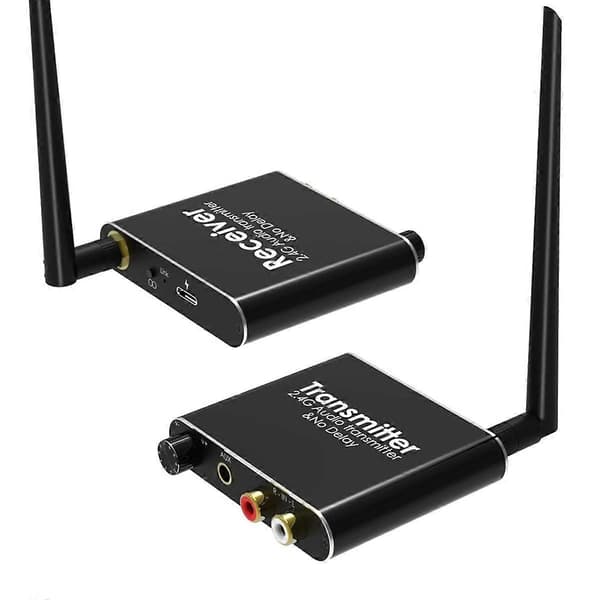 2.4G trådløs lydadapter kompatibel med lydforlenger og mottaker Black