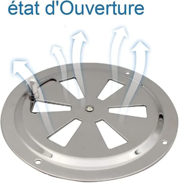Rund Ventilationsrist, Justerbar Ventilationsåbning Rustfrit Stål Ventilationsudluftning Luftindtag Og Udstødning 125mm
