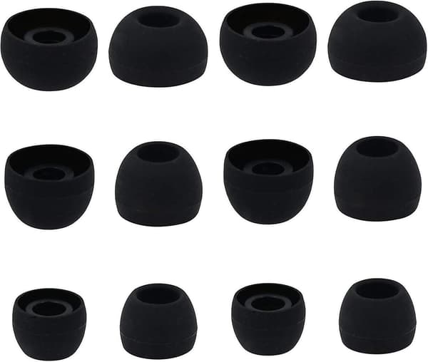 6 par örontoppar kompatibla med LG Tone Free FP9 FP8 FP5 S/M/L Black S-M-L
