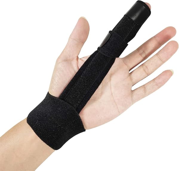 F trigger Finger Splint med justerbart aluminiumfingerstöd för brutna fingrar