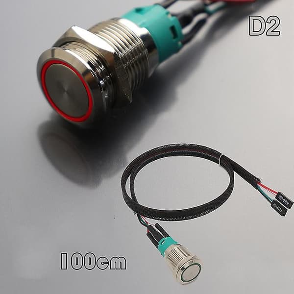 Pc host Start Power Sw-knapafbryder Computer Reset Sw-knapafbryder med kabel D2 100 cm