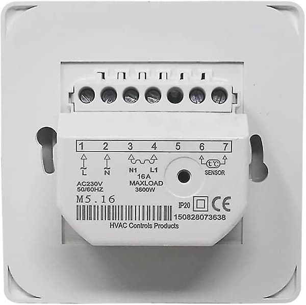 Manuell gulvvarmetermostat 220V EU-plugg, 16A elektrisk kontroller med gulvsensorprobe