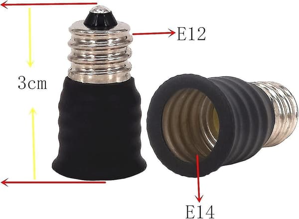 E12 til E14 adaptere sæt kompatibelt med glødepærer