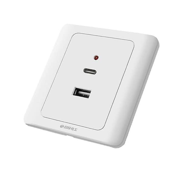 USB-vägguttag Typ C USB-väggladdare 18W 220V USB-uttag - Bra 2 dold