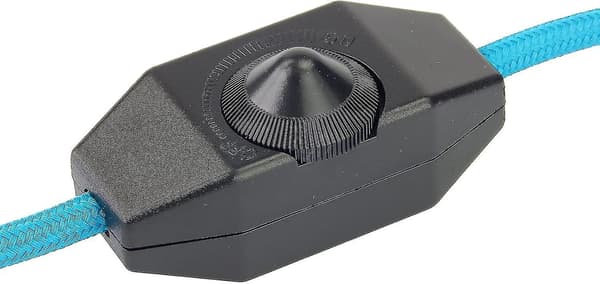 1-60W LED lysdæmper, dæmpbar (drejedæmper), tænd/sluk, 220-230V, CE in-line afbryder, sort