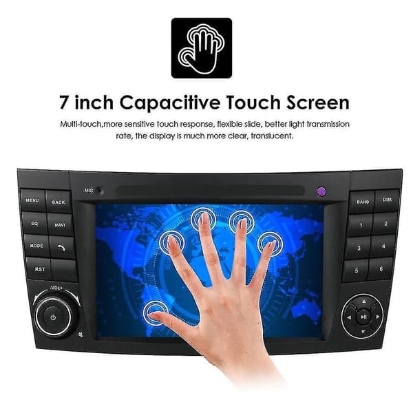 For w211 2002-2009 Android 10 Core Bil Mediaspiller Radio Gps Wifi Bluetooth Rattkontroll