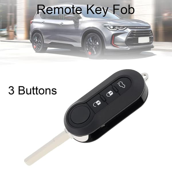 Sammenleggbart bilnøkkeletui kompatibelt med Fiat 500, 3 knapper model 3 Case only