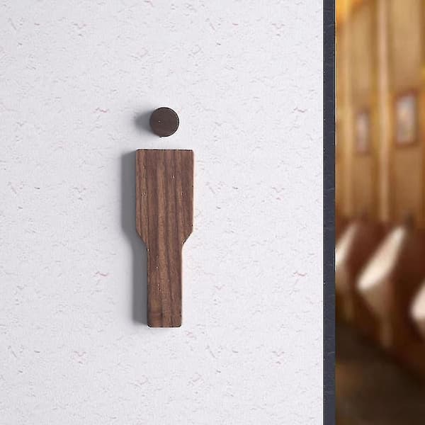 2 stk. toalettskilt i heltre med symboler for menn og kvinner
