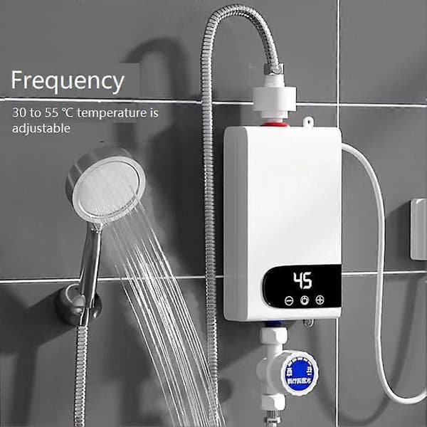 4500W Genomströmningsvattenberedare, Tanklös, Energiklass A+ White