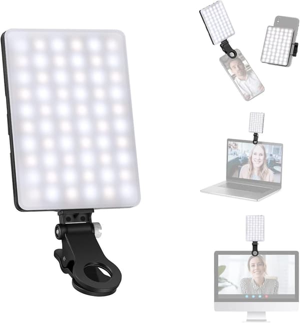 Selfie-valo 60 LED 2000mAh CRI 95+ puhelinpidikkeellä