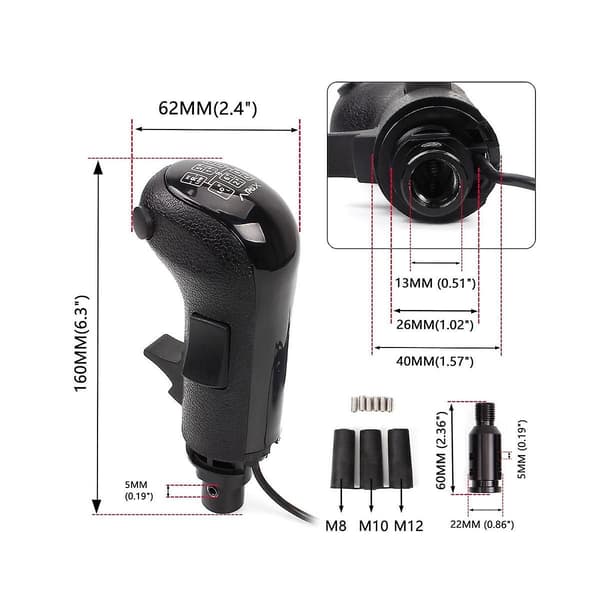 PC USB girspakknapp kompatibel med Logitech G29/G27/G25 og TH8A, ETS2-kompatibel Black