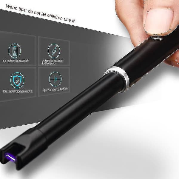 Elektrisk lighter USB genopladelig lighter stearinlys lighter buet vindtæt lighter Sx Dumt silver