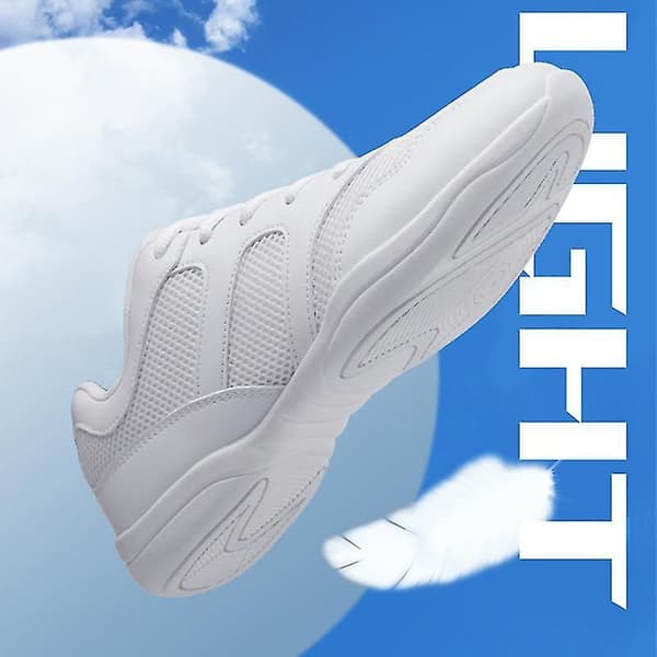 Cheerleading-sko för ungdomar, bred bredd, halkfri sportdanssneakers, runda tår, cheer-skor EU 32