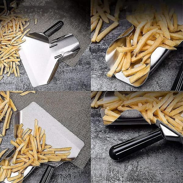 Pommes frites-spade i rustfritt stål med doble håndtak