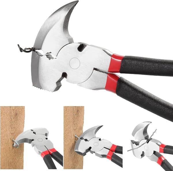 10,5\" Multifunksjonell gjerdetang med hammerhode og stiftfjerner