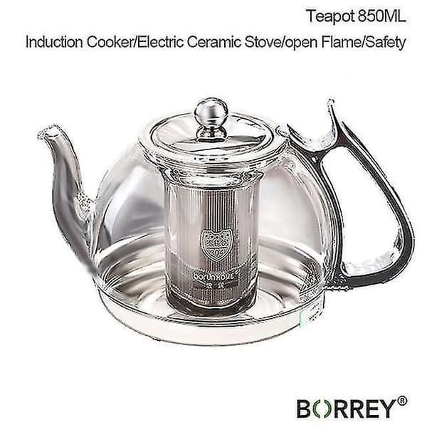 Induktionskomfur Varmebestandig Glas Tekande, 1000ml, Multifunktionel Filterkande