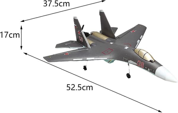 Stridsflygplan RC-flygplan - 6-axligt fjärrkontrollflygplan kompatibelt med barn med ljus (1 batteri)