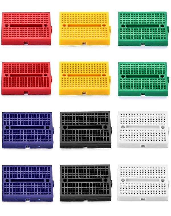 170-punkts Mini Breadboard Kit, 12-pak, Lille Breadboard PCB med Selvklæbende Bagside