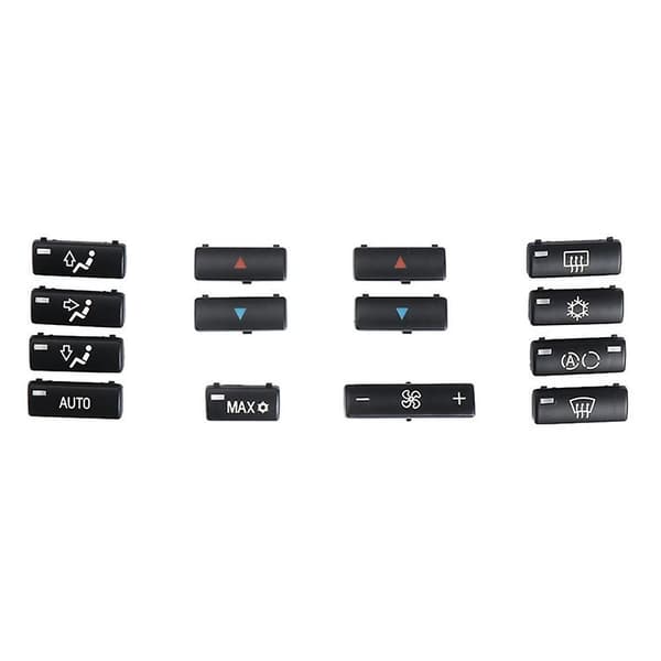 14 st bilklimatkontroll luftkonditioneringsknappskydd kompatibla med X5 E53 1999-2006 E39 1996-2002 Black