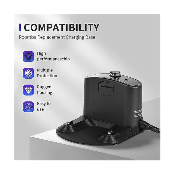 Laderdokkingstasjon kompatibel med iRobot Roomba E5 E6 I1 I3 I4 I6 I7 I8 500-900-serien EU-plugg